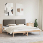 Voodiraam Pehme Peatoega Pruunikashall 200 x 200 cm Tahke m&auml;nd