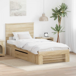 Voodiraam peatsiga sonoma tamm 100 x 200 m tehispuit