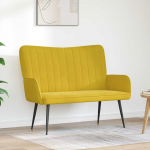 Kaks kohtaline diivan Kollane 115 x 61 x 87 cm Samet