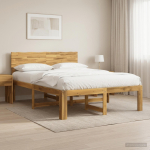 Kaheinimesevoodi raam koos peatsiga ROSTOCK Valge 140 x 200 cm