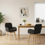 P&ouml;&ouml;rlevad Toiduainete Toolid 2 pcs Boucl&eacute; Must 54 x 58 x 87 cm