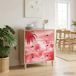 &Otilde;hupoli AACHEN Roosa palmipuu tr&uuml;kk 66 x 36,5 x 75 cm Tehispuit