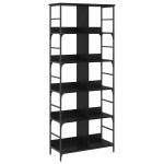 Raamatukapp Must tamm 78,5 x 33 x 188,5 cm metall PB