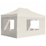 Kokkupandav peotelk seintega, alumiinium, 4,5 x 3 m, kreemjas