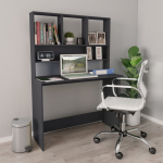 Kirjutuslaud riiulitega betoonhall 110x45x157 cm puitlaastplaat