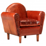 Tugitool pruun 77 x 65 x 79 cm ehtsast nahast