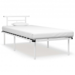Voodiraam valge, metall, 90 x 200 cm
