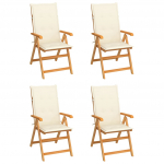 Aiatoolid, 4 tk, kreemjate istmepatjadega, tiikpuu