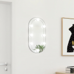 Peegel LED-tuledega 60x30 cm, klaas, ovaalne