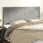 Voodipeatsid 4 tk, helehall, 80x5x78/88 cm, samet