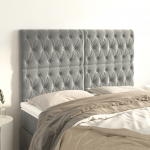 Voodipeatsid 4 tk, helehall, 72x7x78/88 cm, samet