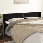 Voodipeats servadega, must, 203x16x78/88 cm, samet