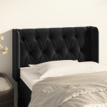 Voodipeats servadega, must, 83x16x78/88 cm, samet