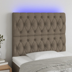 LED-voodipeats, pruunikashall, 90x7x118/128 cm, kangas
