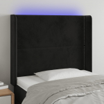 LED-voodipeats, must, 93x16x118/128 cm, samet