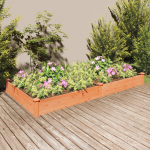 Voodriga aia taimelava, pruun, 240 x 120 x 25 cm, nulupuit