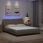 VOODIRAAM LED-TULEDEGA. CAPPUCCINO, 160 X 200 CM, KUNSTNAHK