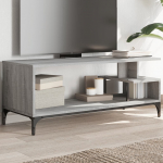 Telerikapp, hall sonoma tamm, 102x40x41 cm, tehispuit ja teras