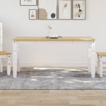S&ouml;&ouml;gilaud "corona", valge, 160x80x75 cm, m&auml;nnipuit