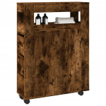 Kitsas vannitoakapp ratastega, suitsutatud tamm, tehispuit