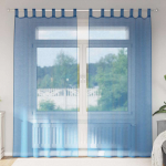 Voile kardinad varrastega taskutega 2 tk, kuninglikult sinised