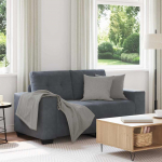 Kahekohaline diivan, tumehall, 160 x 77 x 82 cm, samet