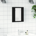 LED-valgustusega vannitoa peegelkapp, must tamm, 40 x 12 x 45 cm, t&ouml;&ouml;deldud puit