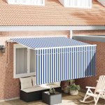 K&auml;igukohandatav varikatus sinine ja valge 300 x 200 cm