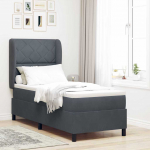 Kontinentaalvoodi madratsi ja peatsiga tumehall 80 x 200 cm samet