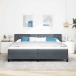 Kontinentaalvoodi koos madratsiga must 100x200 cm samet peaga