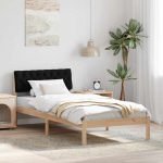 Voodiraam peatsiga Pruun ja must 90 x 200 cm M&auml;nnipuit