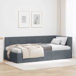 Nurga voodiraam peatsiga Tumehall 90 cm x 190 cm Samet