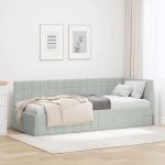 Nurga voodiraam peatsiga Helehall 80 cm x 200 cm Samet