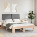 Voodiraam Pehme Peatoega peaga Helehall 140 x 200 cm Tahke m&auml;nd