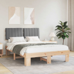 Voodiraam Pehme Peatoega peaga Helehall 140 x 200 cm Tahke m&auml;nd