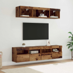 TV seinakapid koos LED-iga 5 tk Vana puit 80 x 30 x 40 cm