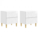 &Ouml;&ouml;kapp 2 pcs K&otilde;rgl&auml;ikega valge 43 x 34,5 x 48 cm Tehispuit