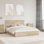 Laos voodi peaga sahtliga Sonoma tamm 160 x 200 cm Tehispuit