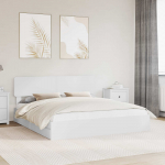 Laos voodi peaga sahtliga Valge 180 x 200 cm Tehispuit