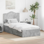 Voodiraam peatsiga sahtliga Betoonhall 90 x 200 cm Tehispuit