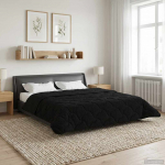 Talve tek Must 220 x 260 cm Mikrokiud ja Teddy villa