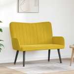 Kaks kohtaline diivan Kollane 115 x 61 x 87 cm Samet