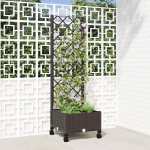 Aia istutuskast trellise ja ratastega Pruun 40 x 40 x 131,5 cm