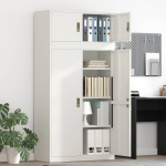 Hoiukapp 2 tk Valge 90 x 40 x 180 cm Teras Lukustatav