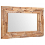 Dekoratiivpeegel, tiikpuust, 90 x 60 cm, kandiline