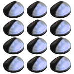 P&auml;ikesepatareiga seinavalgustid, LED, 12 tk &uuml;mmargune, must