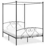 Baldahhiiniga voodiraam, hall, metall, 160 x 200 cm
