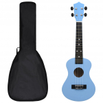 Sopran ukulele komplekt kotiga lastele sinine 23"