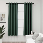 Linase v&auml;limusega pimendavad kardinad 2 tk roheline 140x175 cm
