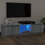 Telerialus LED-tuledega, hall sonoma tamm, 120 x 30 x 35,5 cm
